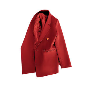 Blazer Feminino Coreano Slim Fit de Um Botão em Cor Sólida com Manga Longa Casual de Nylon para Primavera Outono Moda Social - Product Image 6