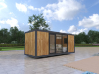 Maison modulaire à ossature acier, maison préfabriquée, murs isolés, toutes conditions climatiques, cabane portable, maisons sur roues, couleur bois