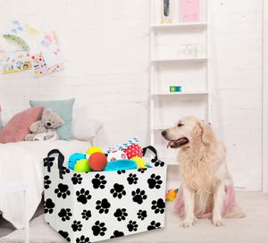 Dog Storage Basket Dog Paw Toy Bin Cute Toy Storage Basket Organizer <b>Box</b> Kids <b>Gift</b> Basket <b>Empty</b> Rectangular Room Decor <b>for</b> Home - Product Image 4