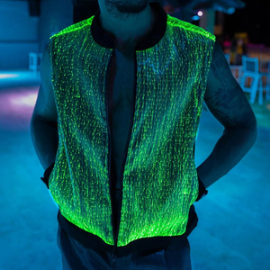 Led Light Up Rave outfit in fibra ottica LED gilet Light Up per il capodanno san valentino