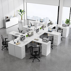 Scrivania personalizzata a forma di L con cassetti moderna angolo in metallo legno a forma di L scrivania del <span class=keywords><strong>Computer</strong></span> con schedario per l'home Office camera da letto - Product Image 6