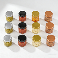 Bocaux en verre transparent à large ouverture de 2oz, 4oz, 8oz, 16oz, 50ml, 100ml avec couvercle en aluminium pour le stockage de conserves, miel, épices et aliments