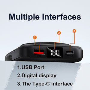 Batterie externe portable OEM PD 22,5 W à charge rapide, chargeur sans fil 10000 mAh, mini batterie externe magnétique avec support - Product Image 4