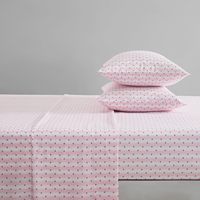 Drap plat à pois en fibre de bambou douce, drap-housse simple et luxueux pour hôtel