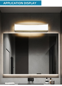 Applique murale moderne en alliage d'aluminium, lumière LED blanc chaud 3500K, abat-jour rectangulaire en verre, éclairage mural pour salle de bain - Product Image 4
