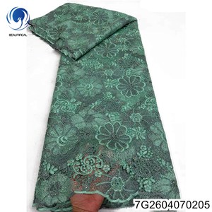 Telas Africanas <span class=keywords><strong>para</strong></span> Mujer, Hermosas y a la Moda 2026, Encaje <span class=keywords><strong>Guipur</strong></span> Bordado, Tela Nigeriana con Lentejuelas <span class=keywords><strong>para</strong></span> <span class=keywords><strong>Vestido</strong></span> de <span class=keywords><strong>Novia</strong></span> 7G26040702 - Product Image 5