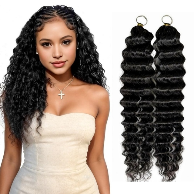 Curly Feather Crochet Human Hair Extensions Braids Knotless Miracle Knots Crochet Human Hair Bundles Burmese Curly Pre Looped