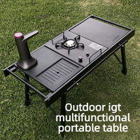 IGT Camping table à thé multifonctionnelle pour l'extérieur, table pliante longue, portable, pour pique-nique et barbecue