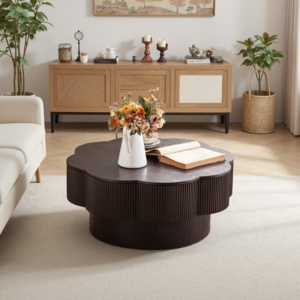 Convertible <b>Oval</b> <b>Coffee</b> <b>Table</b> with Storage Solid Wood Veneered Modern Design Decorative Eco-Friendly for Living Room & Bedroom - Product Image 2