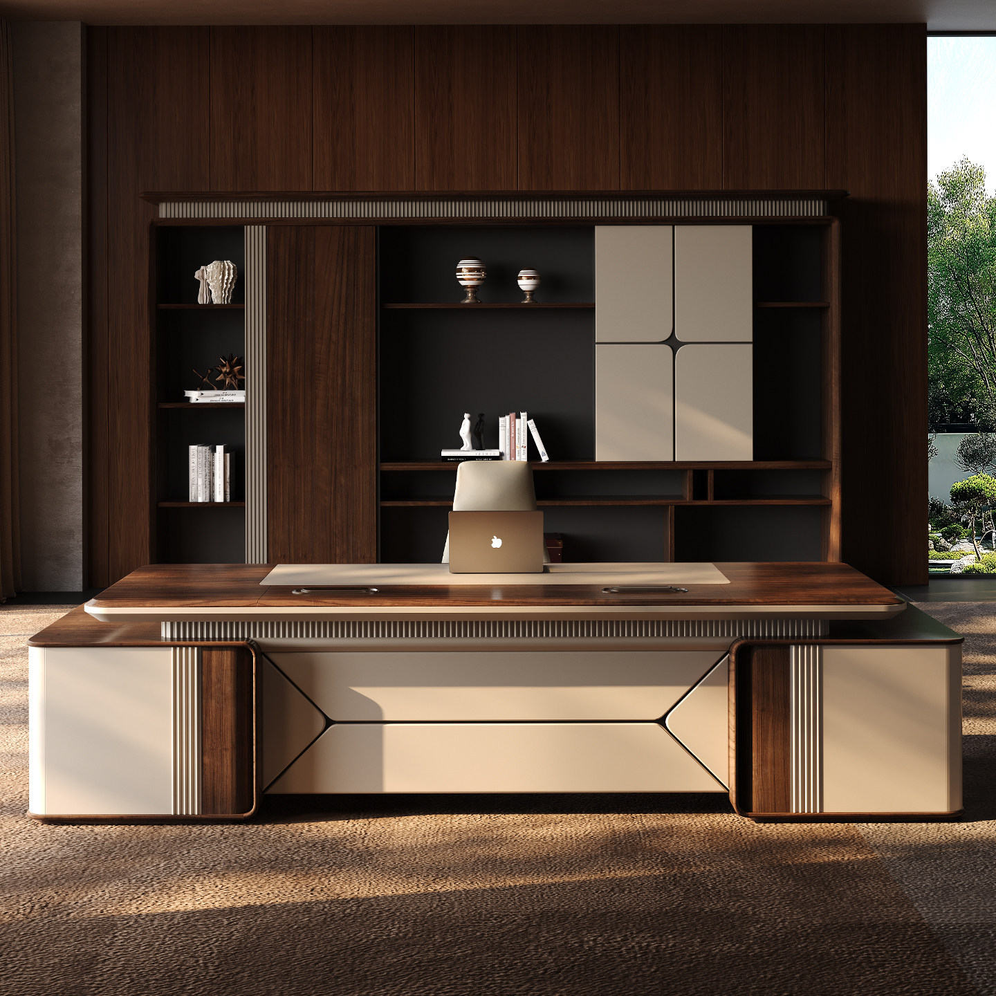 Minimalist Modern Executive Office Desk Luxury Wooden Boss Desk L Shaped CEO Manager Desk Aesthetic High-end Office Table Sets