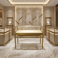 Vitrine de présentation de bijoux en acier inoxydable sur mesure avec verre haute transparence et éclairage LED pour les magasins de détail