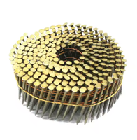 Clous en spirale à pointe barbelée et à anneau, collés sur fil à 15 degrés pour pistolet à clous, pour toiture et fabrication de palettes