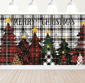 בד פוליאסטר תליית פוסטר פוסטר קיר מגילה חג המולד עיצוב רקע באנר - Product Image 5