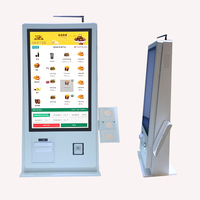Robot de entrega de alimentos, autoconducción, sistema Android de 21,5 pulgadas, caja registradora de autoservicio, quiosco de pantalla táctil para pedidos de comida rápida