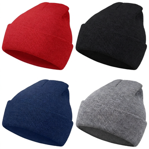 Unisex Solid Color Beanie Hat 100% Acrylic Knitted <b>Winter</b> <b>Cap</b> for Adults Casual Wear 56-58CM Head Circumference - Product Image 4