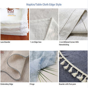 <span class=keywords><strong>Mantel</strong></span> rectangular con borlas individuales sin arrugas blancas para fiesta de lino lavado natural para el hogar - Product Image 5