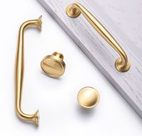 Poignées de meuble en laiton doré, quincaillerie pour porte de meuble, armoire, tiroir, poignée en laiton massif