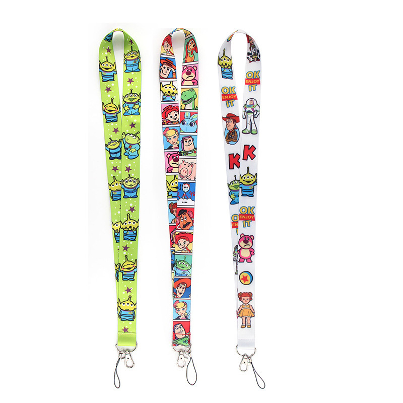 Hot Sale Cartoon Toy Story Buzz Woody Alien Strawberry Bear Lanyards Phone USB ID Card Accessories Lanyards Promotional Gifts