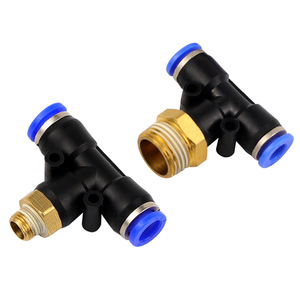PB4-M5 <b>Quick</b> <b>Connector</b> T-Type Tee <b>Quick</b> Coupler with External Thread 6-01 8-02 Air Pipe <b>Connector</b> Pneumatic <b>Connector</b> - Product Image 2