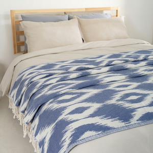 Serviette de plage et couverture XL en coton biologique turc 100% jacquard, lavable en machine, super douce, ultra absorbante - Product Image 1