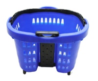 Panier en plastique à roulettes avec deux roues