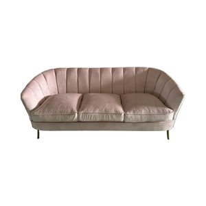 Sofá de estilo moderno minimalista contemporáneo de terciopelo verde esmeralda, sofá <span class=keywords><strong>grande</strong></span> curvo largo para el hogar, parque, Villa, boda, uso al aire libre - Product Image 1