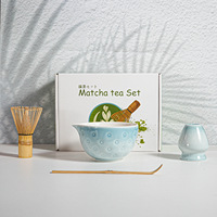 Ensemble de mélangeur à matcha personnalisé avec logo, ensemble de fouet à matcha en bambou à marque blanche, ensemble d'accessoires cérémoniels pour matcha
