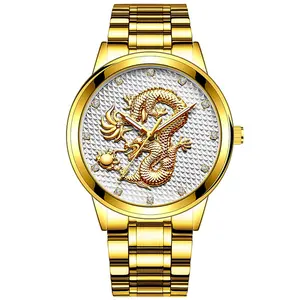 热卖TW711中国风雷沃龙钻石手表男士石英黑钢运动手表