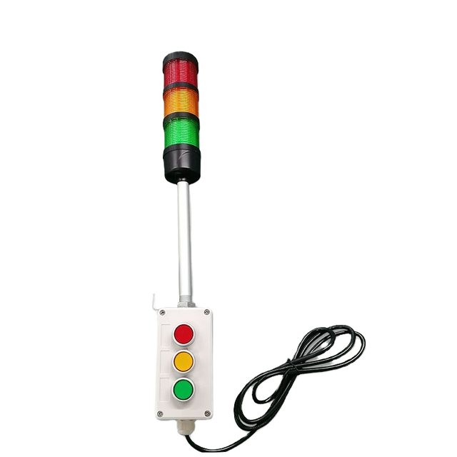ONN-M4 Industrial LED Signal Tower, Workstation AndonLight with Push Button 1-5 Layers RYGBW, Fix Downtime & Alert Delays