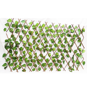 Artificial Garden Screening <strong>Trellis</strong> Expanding Wooden Willow Fence Ivy Plant <strong>Leaves</strong> - Product Image 2