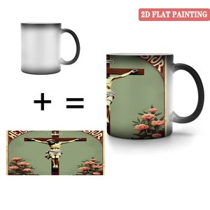 Mug en céramique 11oz noir givré sensible à la chaleur, tasse vierge pour sublimation - Product Image 4
