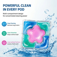 Megawash Capsules de lessive écologiques jetables 5-en-1 en gel, 50%-80% d'ingrédients actifs, parfum floral, pratiques pour les vêtements