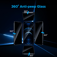 360 °   Protection d'écran en verre trempé pour confidentialité totale, qualité AAA+, anti-statique AF pour iPhone 18 17 16 Pro Max