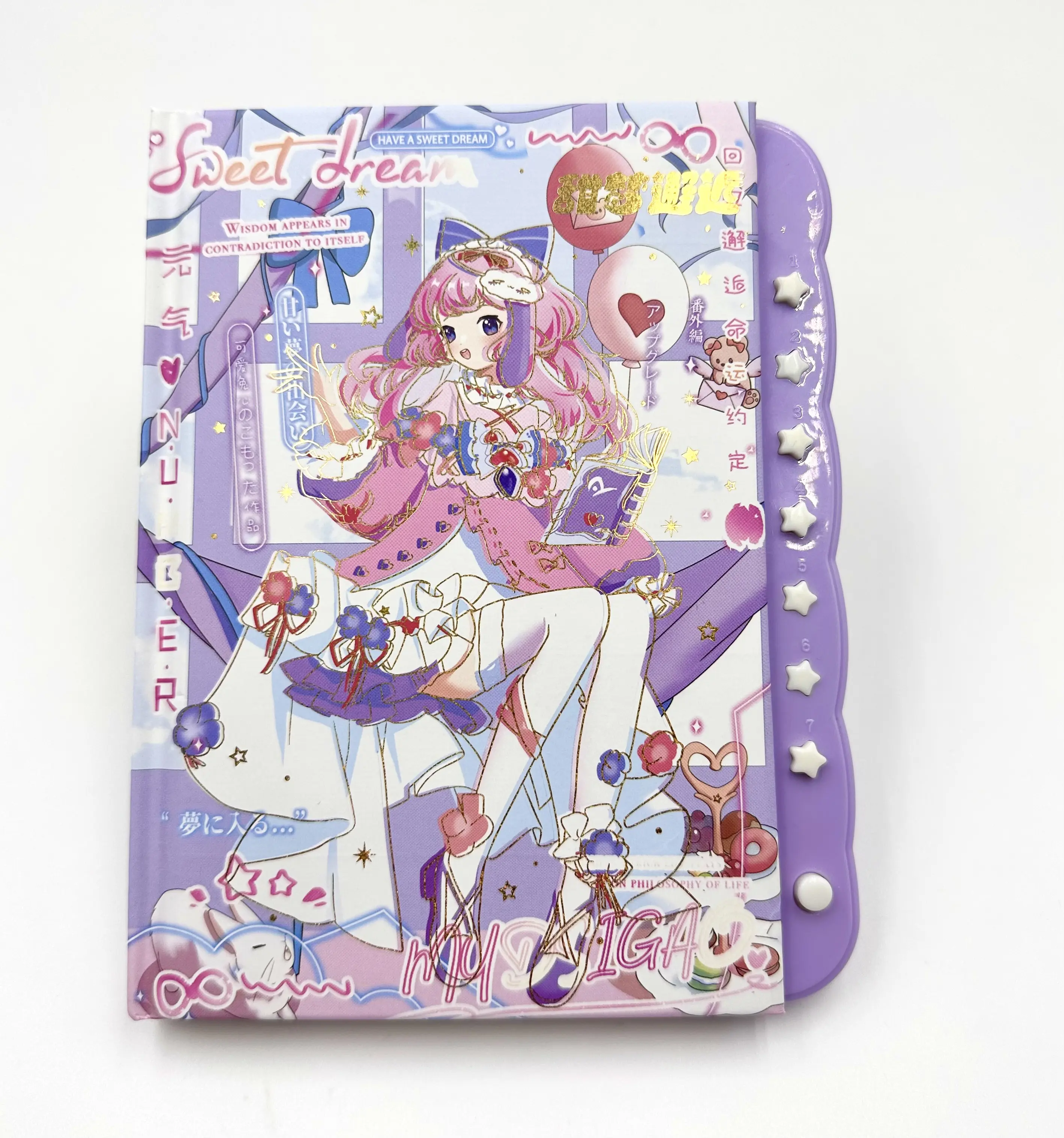 Customized A5 Notebook With Lock Kawaii Cover Design Password Dairy For Girl Use