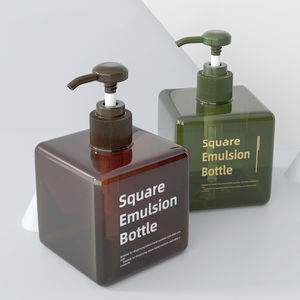 Bouteille de lotion rechargeable 250ml PETG 8oz ambre vert foncé blanc noir vide carré shampooing lavage corporel bouteilles de <span class=keywords><strong>gel</strong></span> <span class=keywords><strong>douche</strong></span> avec pompe - Product Image 1