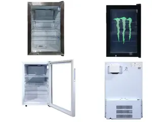 Özelleştirilmiş içecekler ve mini buzdolapları için çıkartmalar ile kompresör masaüstü cam kapi ekran dolabı