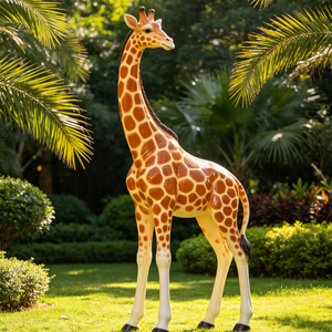 Grande Scultura in Resina e Fibra di Vetro di Animali della Giungla e Safari: Giraffa, Zebra, Tigre, Scimmia, Statua Ornamentale da <span class=keywords><strong>Giardino</strong></span> - Product Image 2
