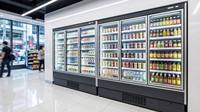 Réfrigérateur vertical de supermarché à haute capacité, 6 niveaux, 3 portes, 5 étagères réglables, pour produits laitiers et fruits