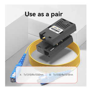 Transceptor Óptico GIANTECH 1X9 TTL 84M Bidireccional de Fibra Única con Conector SC 1310NM/1550NM 20KM Selección de Señal de Reloj - Product Image 1