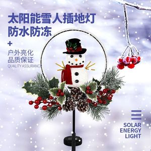 Lumière solaire de jardin en forme de bonhomme de neige, LED, décoration extérieure, résistante à l'eau, autoportante, alimentée par énergie solaire - Product Image 4
