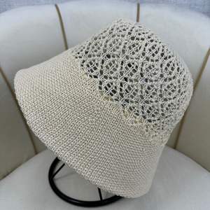 Sombrero de Paja <span class=keywords><strong>para</strong></span> <span class=keywords><strong>Mujer</strong></span> con Logotipo Personalizado, Tejido <span class=keywords><strong>a</strong></span> Crochet, Diseño Calado, <span class=keywords><strong>para</strong></span> Playa o Pesca - Product Image 2