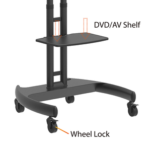 Carrito Móvil para TV de Acero de 800*600 mm con Ruedas y Soporte para Pantalla, Altura Ajustable - Product Image 4