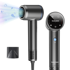 Love Best Sèche-cheveux commercial à grande vitesse Sèche-cheveux ionique 1400W Dispositif de soin des cheveux à ions négatifs ABS professionnel - Product Image 1