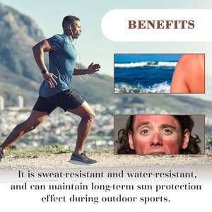 Crème solaire pour hommes FPS 50 pour les activités de plein air Anti-transpiration Formule légère et non grasse soins du corps - Product Image 2