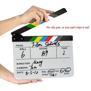 JingYing <span class=keywords><strong>de</strong></span> alta calidad al por mayor coloridos director acrílico película clapper Junta para la película regalo decorar - Product Image 6