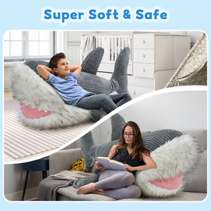 Chất Lượng Hàng Đầu Morismos Khổng Lồ Fluffy Cá Mập Đồ Chơi Sang Trọng Mềm Dễ Thương Thú Nhồi Bông Thú Nhồi Bông Món Quà Hoàn Hảo Cho Những Người Yêu Thích Tuần Hiện Nay - Product Image 6