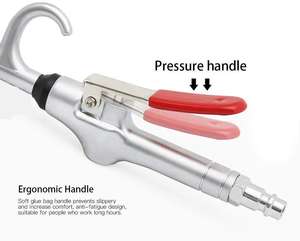 Deko — pistolet à Air comprimé avec protection en caoutchouc, buse de flux d'air adapté aux accessoires de compresseur d'air, pistolet anti-poussière - Product Image 3