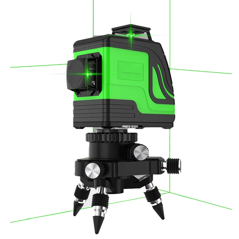 Nível laser de medição automática 3*360, de ímã verde, 12 linhas, com tripé de autonivelamento, nível 360 graus