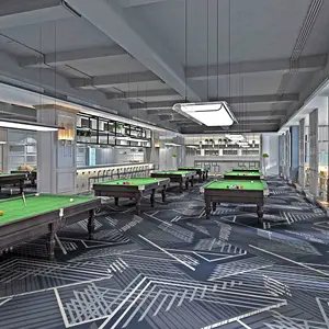 Geometrik desen snooker salonu özel halı naylon baskılı tam ticari halı