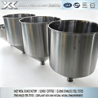 Entonnoir conique sanitaire en acier inoxydable 304 316 de qualité alimentaire, sur mesure pour l'alimentation des machines alimentaires, fabrication de tôlerie